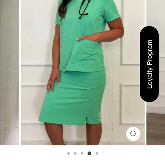 C. Saucy, 2XL long, Surgical Green, Scrub skirt - Picture 4 of 6
